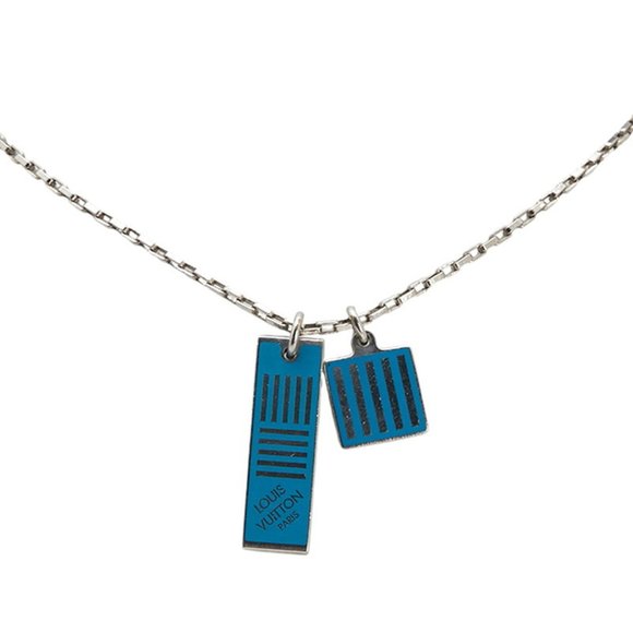 LOUIS VUITTON Blue Damier Necklace - Picture 1 of 7